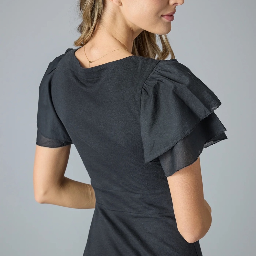 Ladies Flare Sleeve Dress - Picture 6 of 7